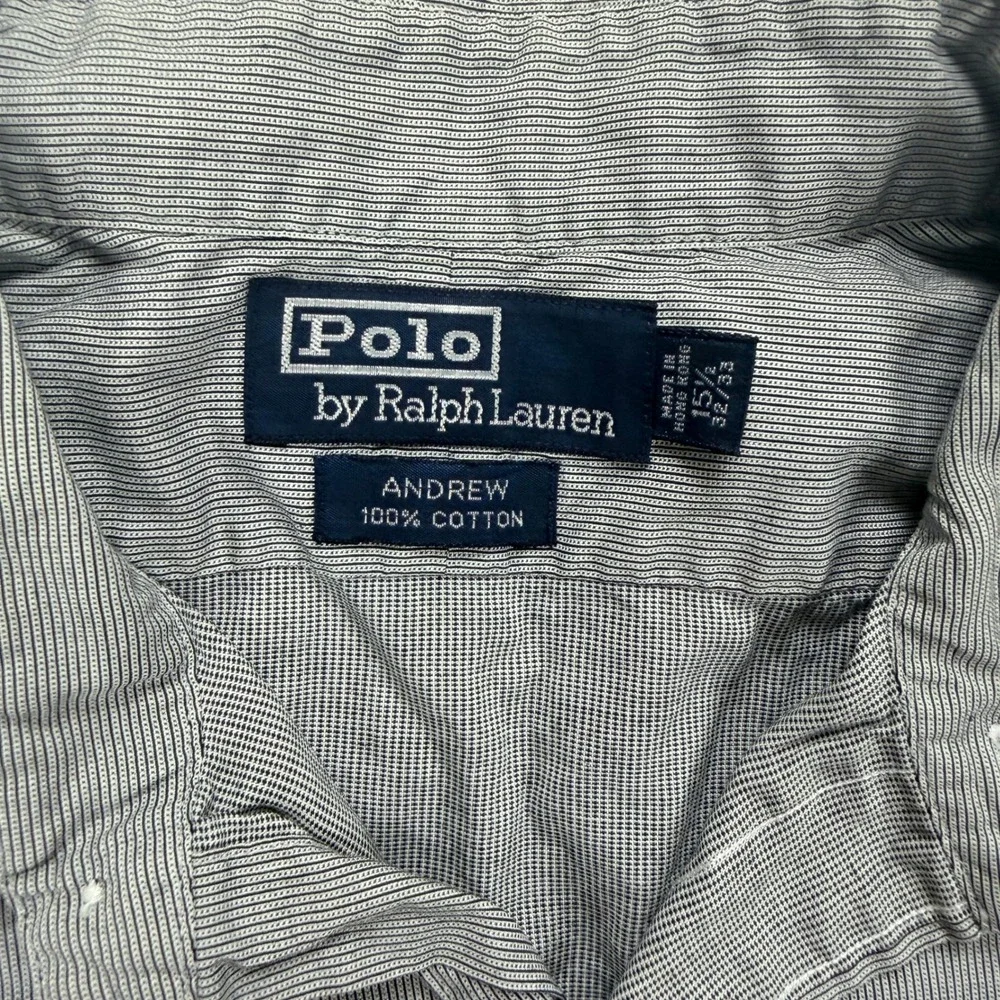 Polo‎ Ralph Lauren Andrew Fit Button Down Shirt Mens 15 1/2 32/33 Grey Cotton